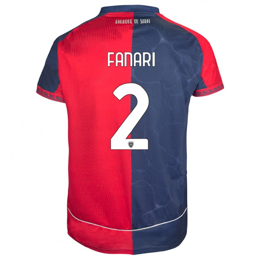 Danxen Enfant Maillot Leonardo Fanari #2 Rouge Marine Tenues Domicile 2025/26 T-Shirt