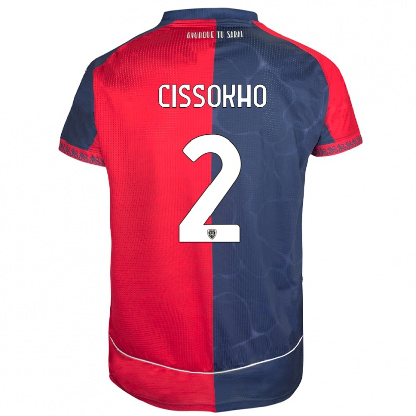 Danxen Enfant Maillot Moussa Cissokho #2 Rouge Marine Tenues Domicile 2025/26 T-Shirt