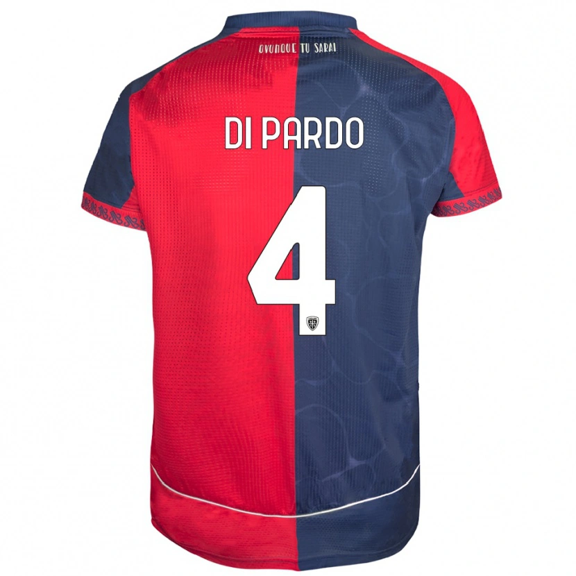 Danxen Enfant Maillot Alessandro Di Pardo #4 Rouge Marine Tenues Domicile 2025/26 T-Shirt