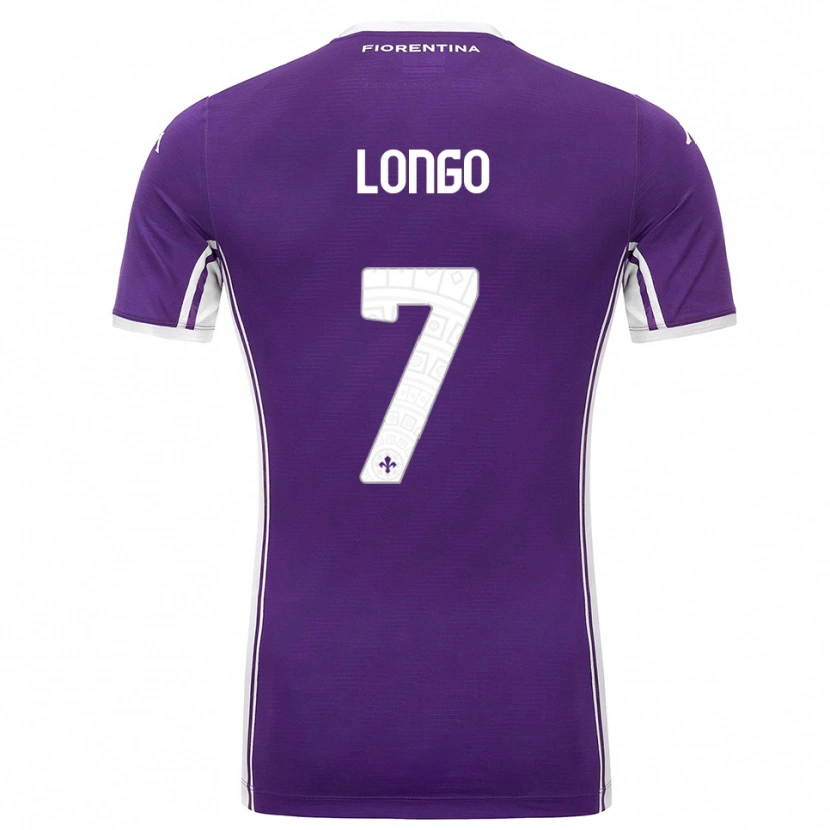 Danxen Enfant Maillot Miriam Chiara Longo #7 Violet Blanc Tenues Domicile 2025/26 T-Shirt