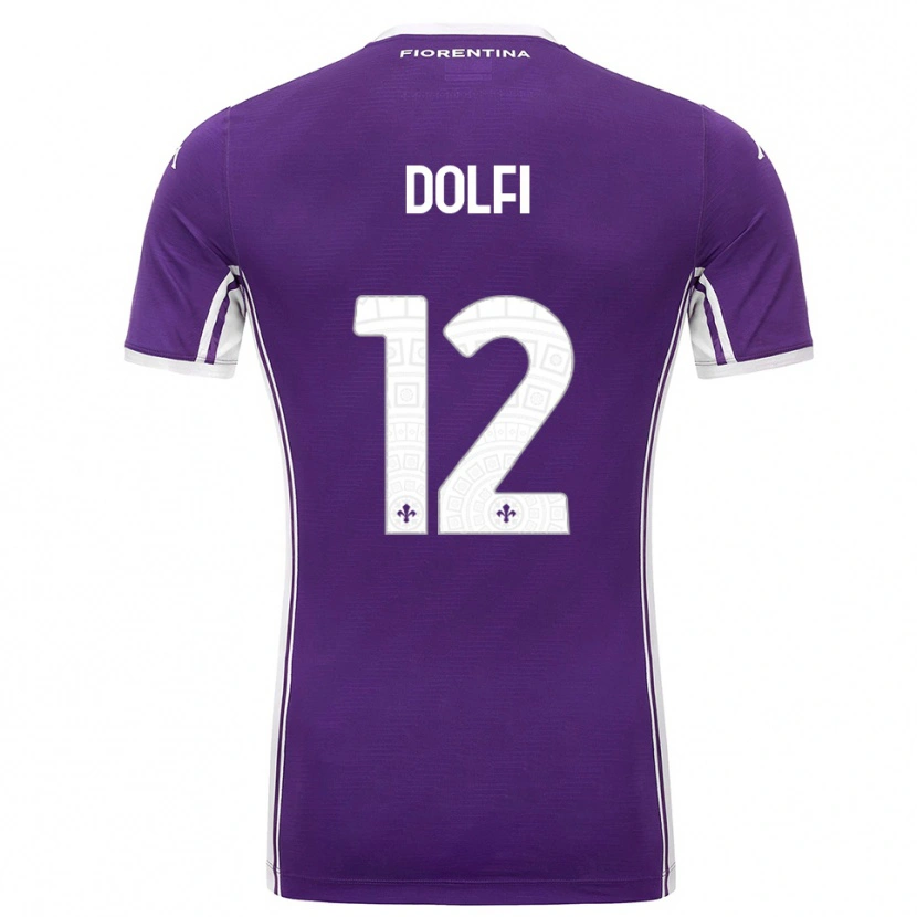 Danxen Enfant Maillot Brando Dolfi #12 Violet Blanc Tenues Domicile 2025/26 T-Shirt