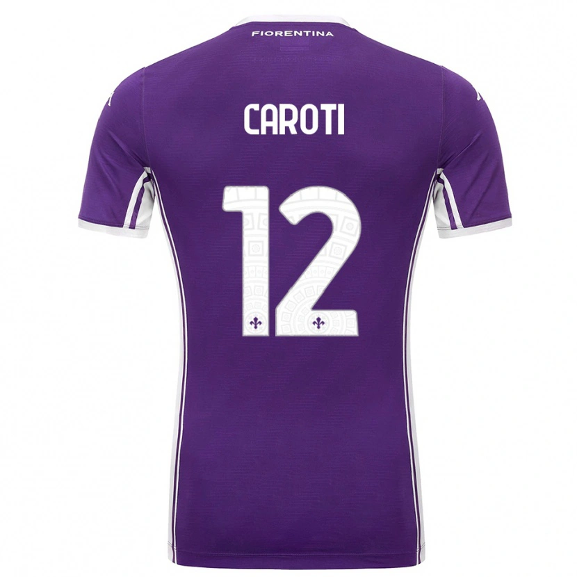 Danxen Enfant Maillot Filippo Caroti #12 Violet Blanc Tenues Domicile 2025/26 T-Shirt