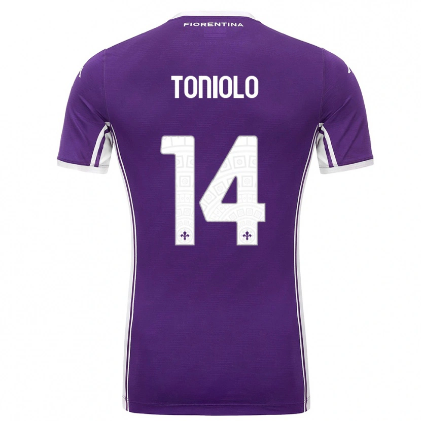 Danxen Enfant Maillot Martina Toniolo #14 Violet Blanc Tenues Domicile 2025/26 T-Shirt