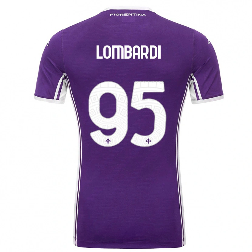 Danxen Enfant Maillot Emma Lombardi #95 Violet Blanc Tenues Domicile 2025/26 T-Shirt