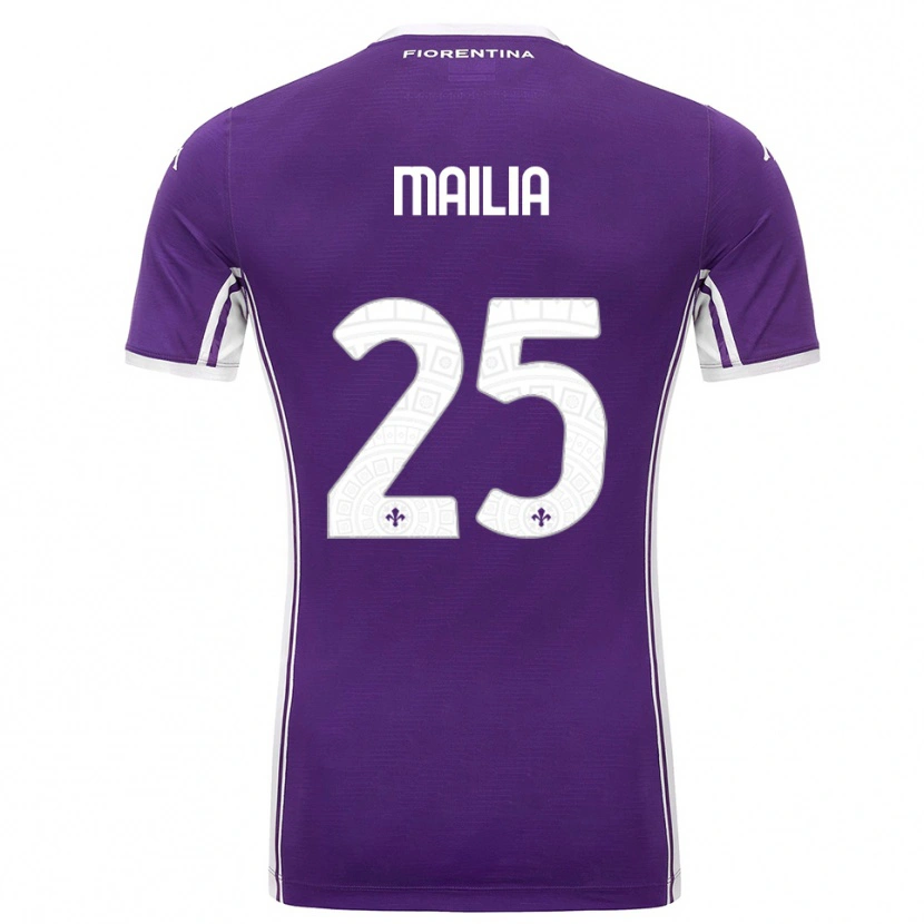Danxen Enfant Maillot Siria Mailia #25 Violet Blanc Tenues Domicile 2025/26 T-Shirt
