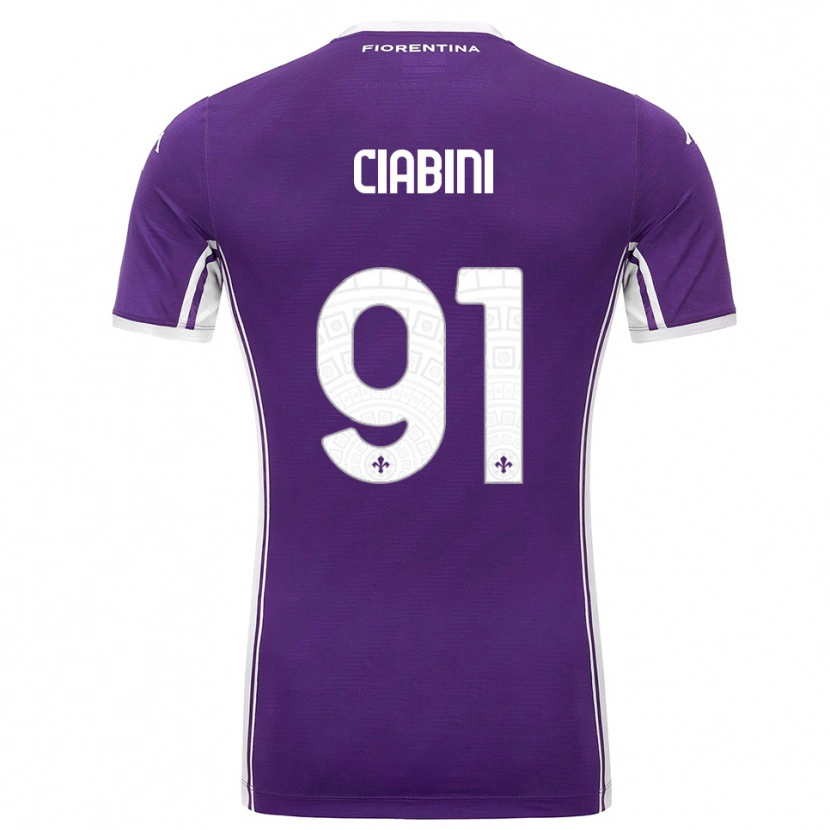 Danxen Enfant Maillot Giulia Ciabini #91 Violet Blanc Tenues Domicile 2025/26 T-Shirt