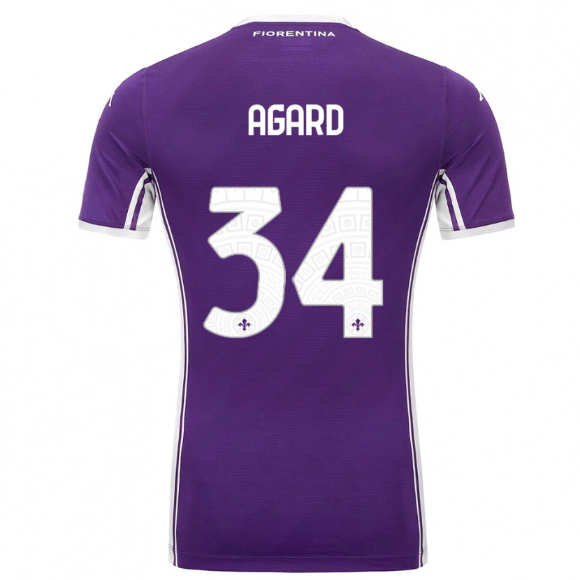 Danxen Enfant Maillot Laura Agard #34 Violet Blanc Tenues Domicile 2025/26 T-Shirt