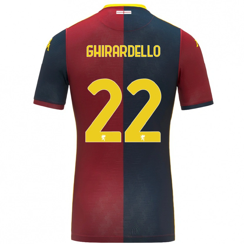 Danxen Enfant Maillot Tommaso Ghirardello #22 Rouge Bleu Roi Tenues Domicile 2025/26 T-Shirt