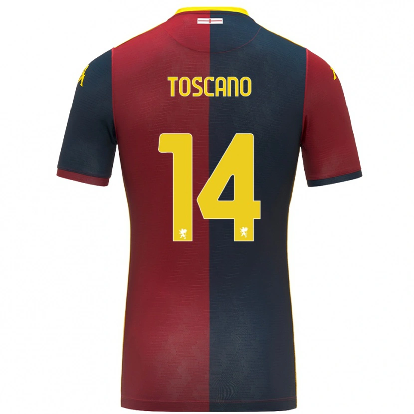 Danxen Enfant Maillot Filippo Toscano #14 Rouge Bleu Roi Tenues Domicile 2025/26 T-Shirt
