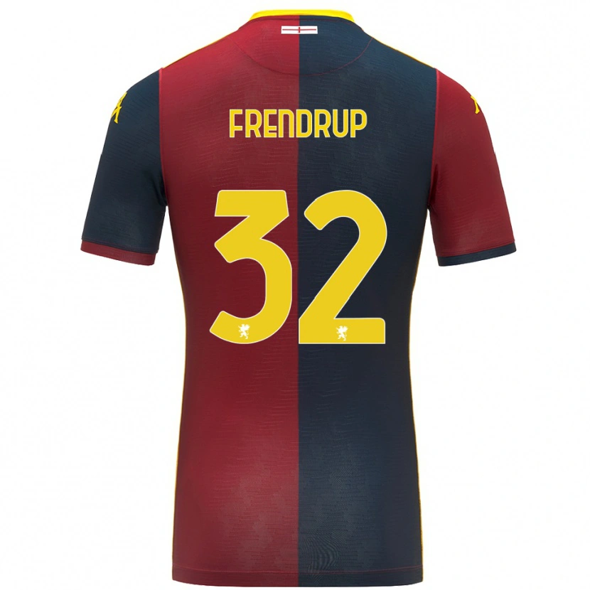 Danxen Enfant Maillot Morten Frendrup #32 Rouge Bleu Roi Tenues Domicile 2025/26 T-Shirt
