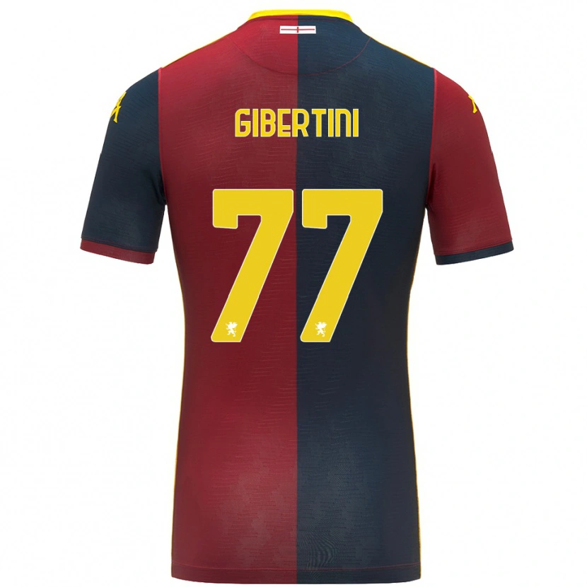 Danxen Enfant Maillot Matteo Gibertini #77 Rouge Bleu Roi Tenues Domicile 2025/26 T-Shirt