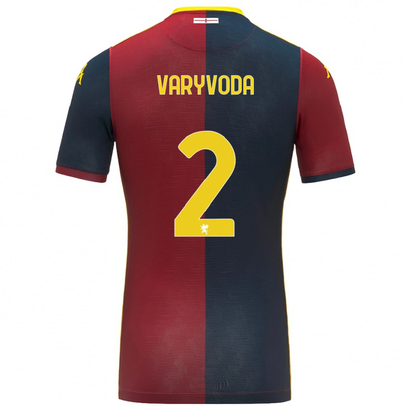 Danxen Enfant Maillot Dmytro Varyvoda #2 Rouge Bleu Roi Tenues Domicile 2025/26 T-Shirt