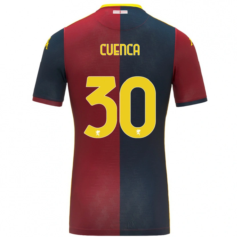 Danxen Enfant Maillot Hugo Cuenca #30 Rouge Bleu Roi Tenues Domicile 2025/26 T-Shirt