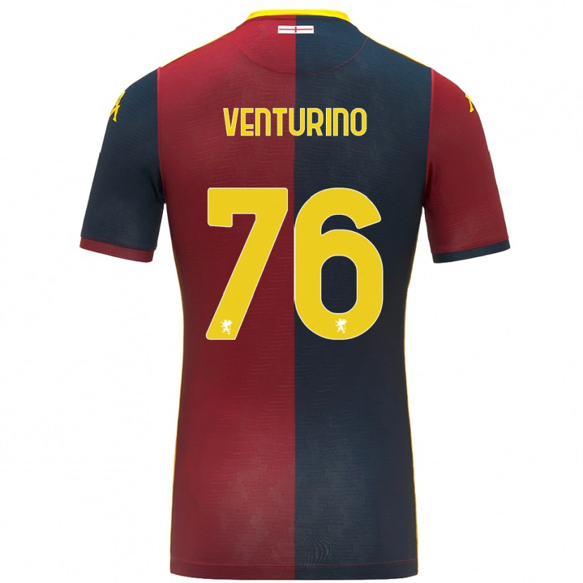 Danxen Enfant Maillot Lorenzo Venturino #76 Rouge Bleu Roi Tenues Domicile 2025/26 T-Shirt