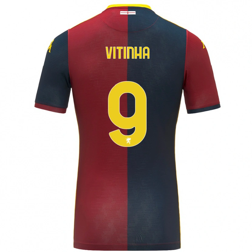 Danxen Enfant Maillot Vitinha #9 Rouge Bleu Roi Tenues Domicile 2025/26 T-Shirt