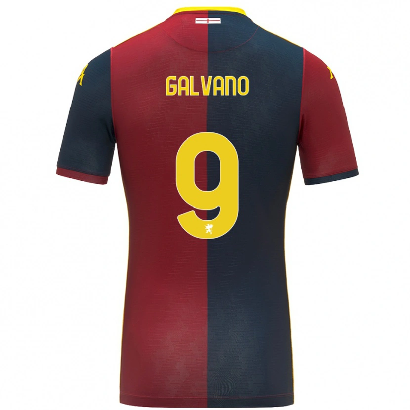 Danxen Enfant Maillot Cristian Galvano #9 Rouge Bleu Roi Tenues Domicile 2025/26 T-Shirt
