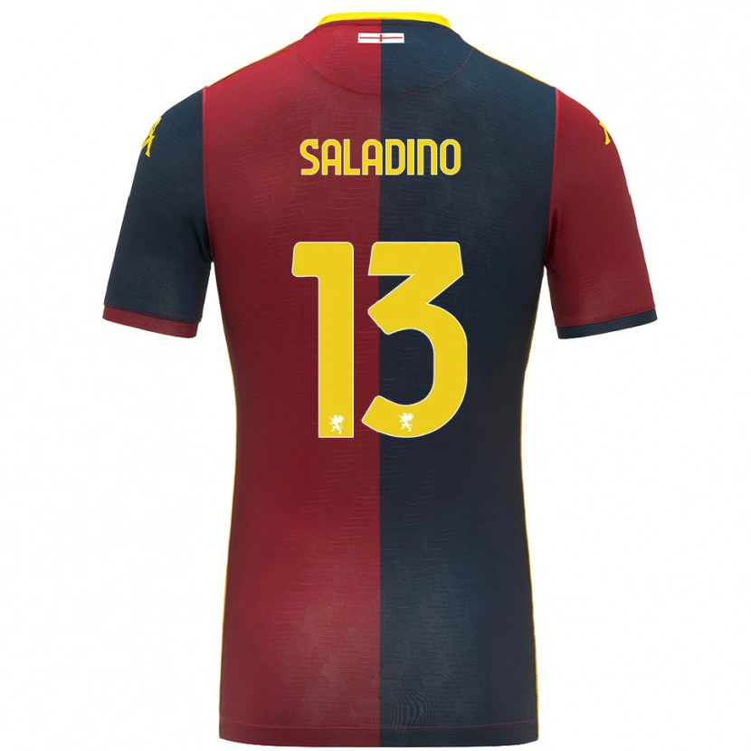 Danxen Enfant Maillot Luca Saladino #13 Rouge Bleu Roi Tenues Domicile 2025/26 T-Shirt