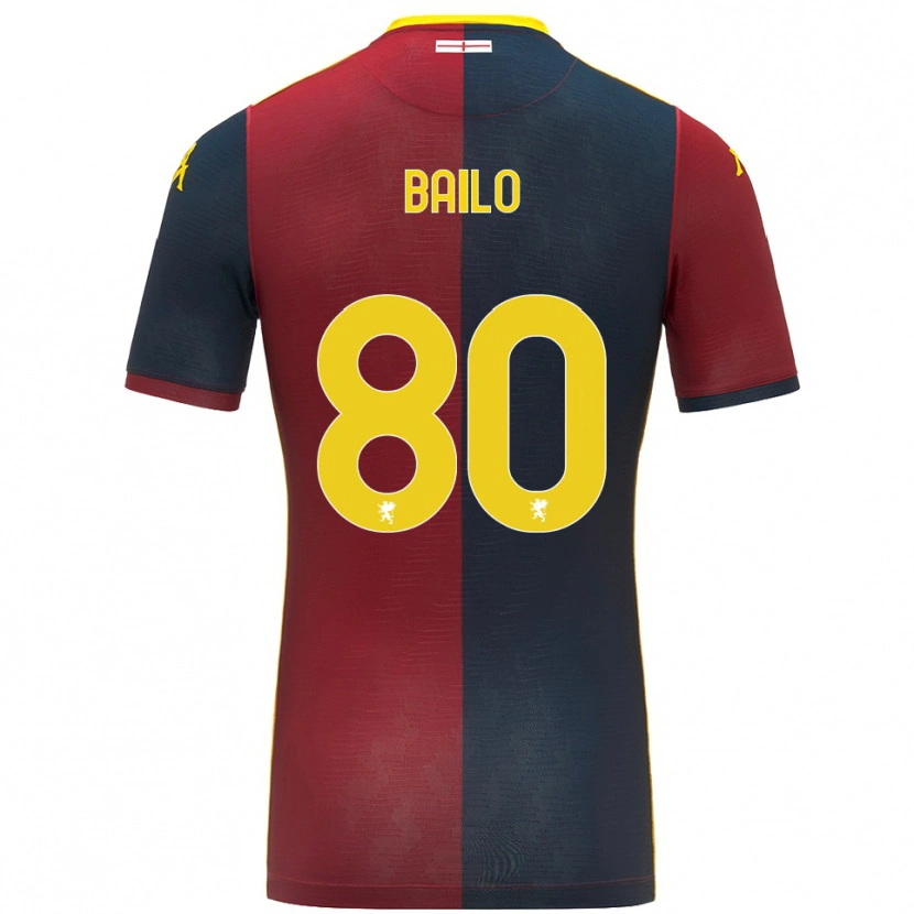 Danxen Enfant Maillot Giorgio Bailo #80 Rouge Bleu Roi Tenues Domicile 2025/26 T-Shirt