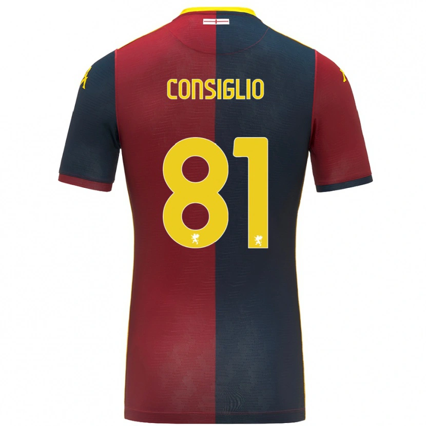 Danxen Enfant Maillot Leonardo Consiglio #81 Rouge Bleu Roi Tenues Domicile 2025/26 T-Shirt