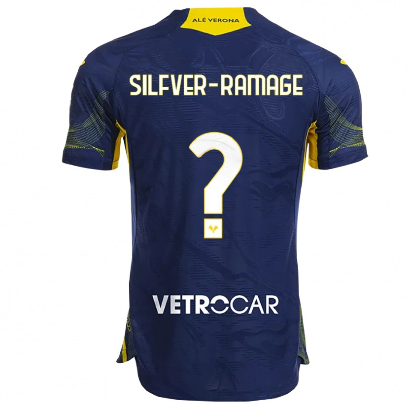 Danxen Enfant Maillot William Silfver-Ramage #0 Marine Jaune Tenues Domicile 2025/26 T-Shirt