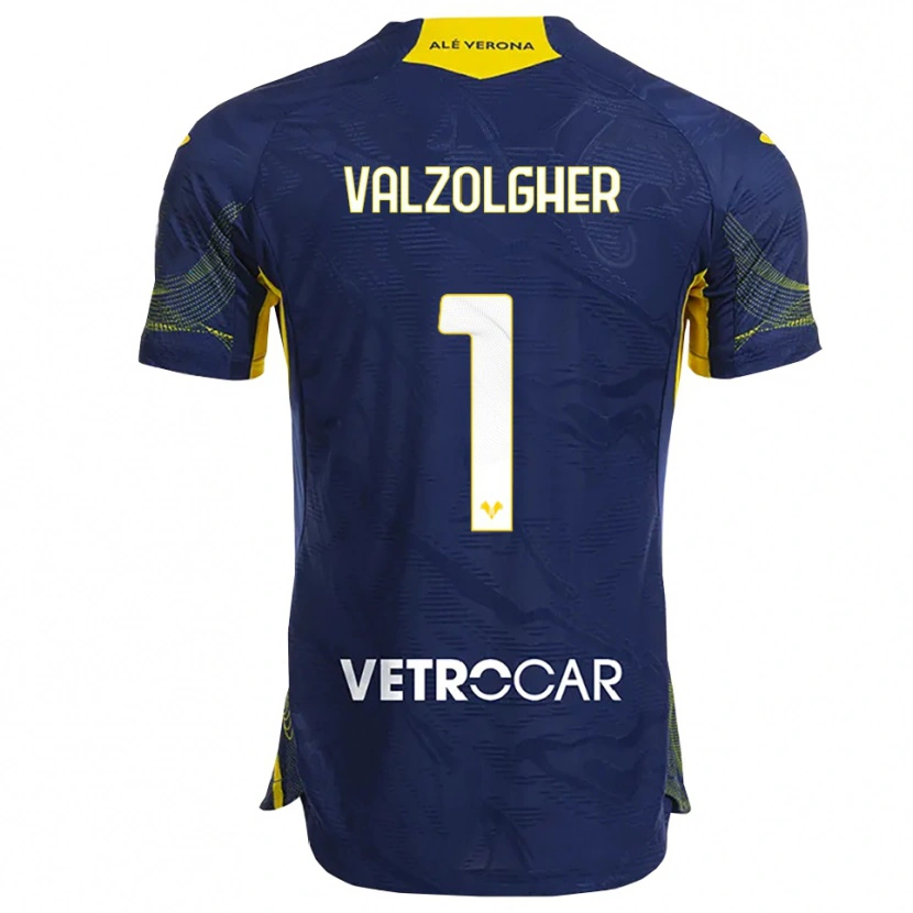 Danxen Enfant Maillot Chiara Valzolgher #1 Marine Jaune Tenues Domicile 2025/26 T-Shirt