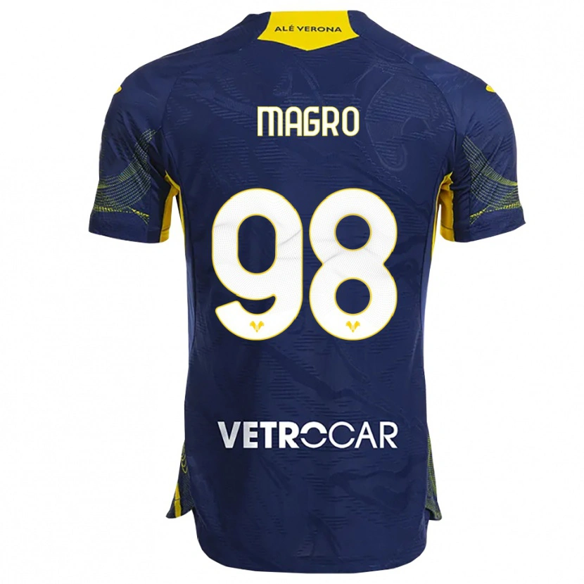 Danxen Enfant Maillot Federico Magro #98 Marine Jaune Tenues Domicile 2025/26 T-Shirt