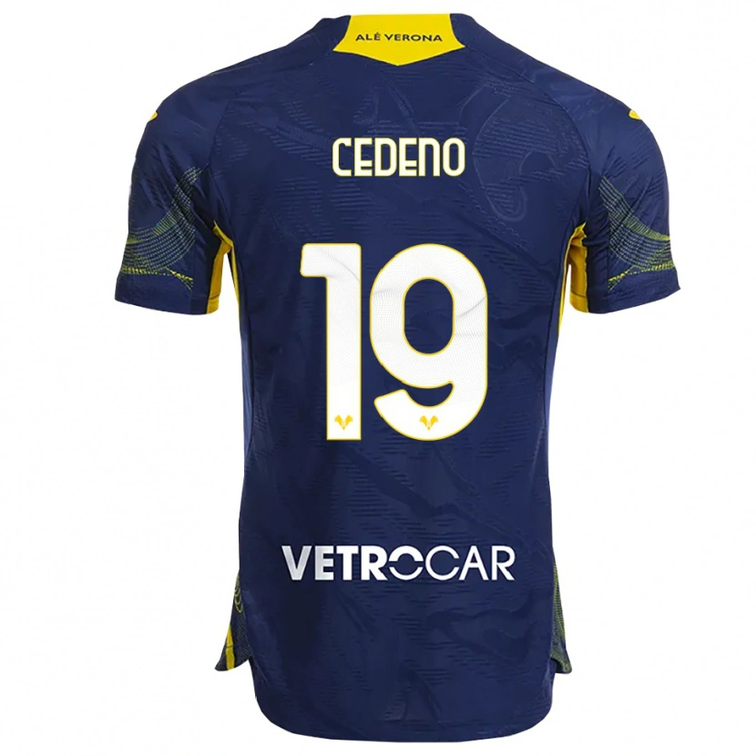 Danxen Enfant Maillot Lineth Cedeno #19 Marine Jaune Tenues Domicile 2025/26 T-Shirt