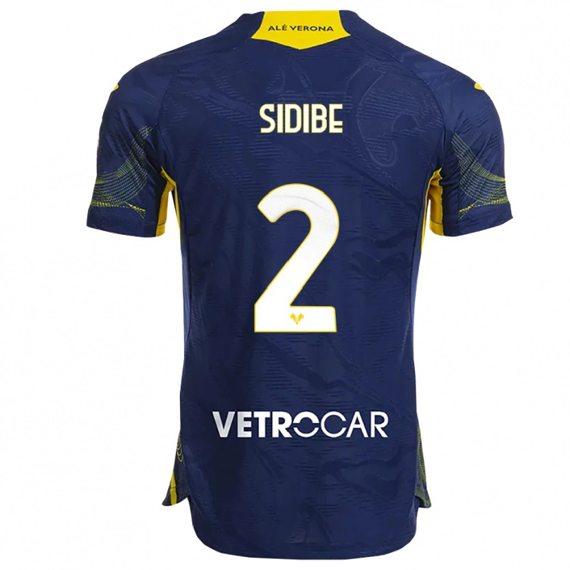 Danxen Enfant Maillot Amoro Sidibe #2 Marine Jaune Tenues Domicile 2025/26 T-Shirt