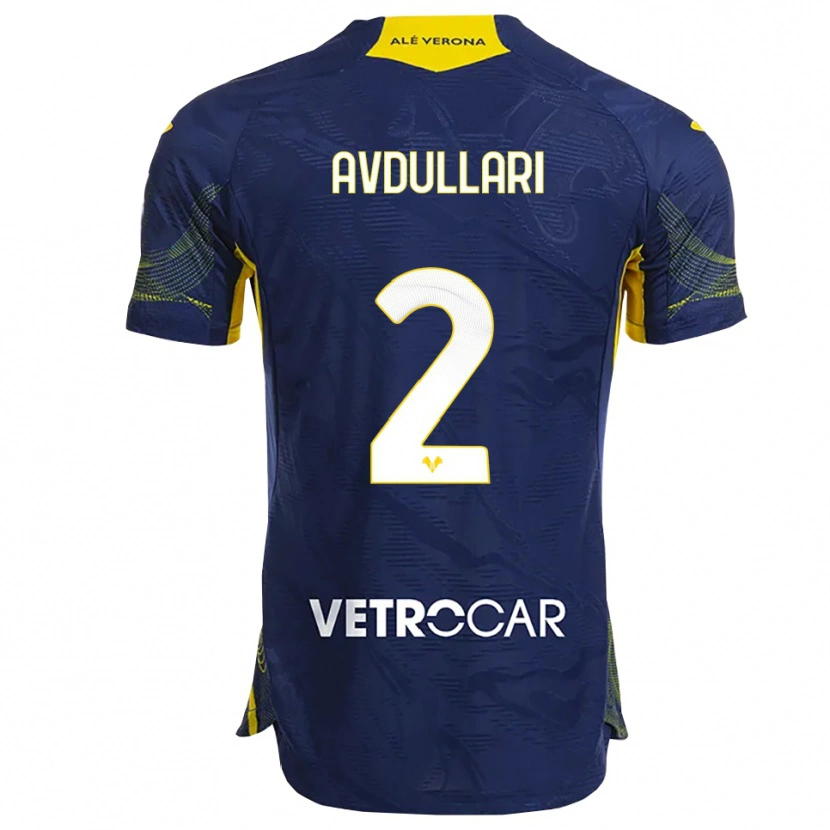 Danxen Enfant Maillot Davide Avdullari #2 Marine Jaune Tenues Domicile 2025/26 T-Shirt