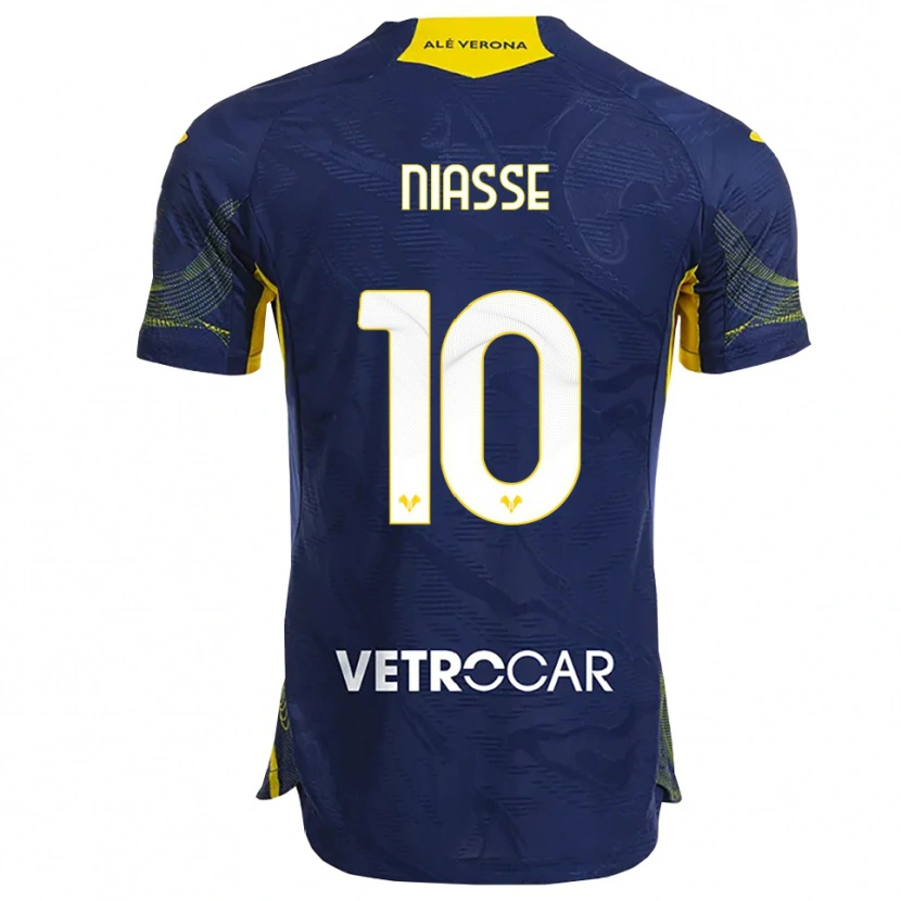 Danxen Enfant Maillot Cheikh Niasse #10 Marine Jaune Tenues Domicile 2025/26 T-Shirt