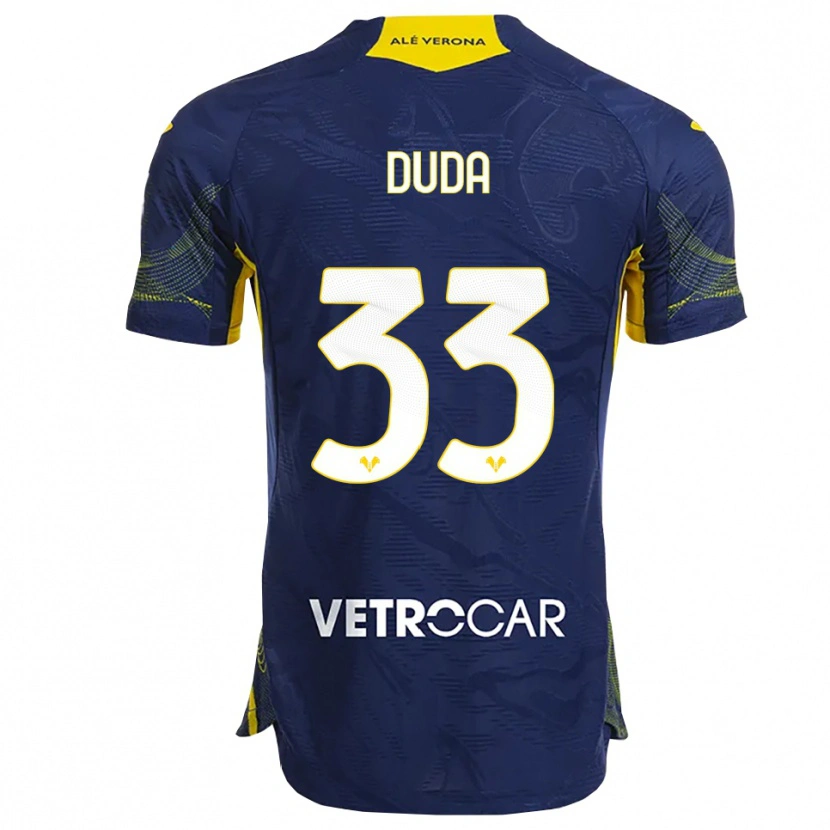 Danxen Enfant Maillot Ondrej Duda #33 Marine Jaune Tenues Domicile 2025/26 T-Shirt