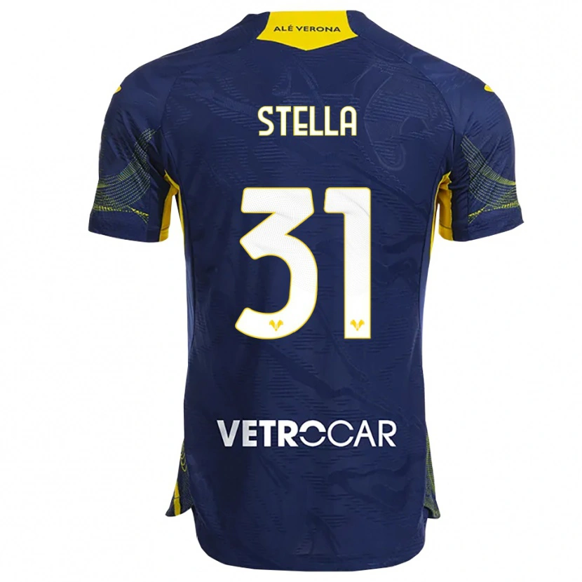 Danxen Enfant Maillot Kevin Stella #31 Marine Jaune Tenues Domicile 2025/26 T-Shirt