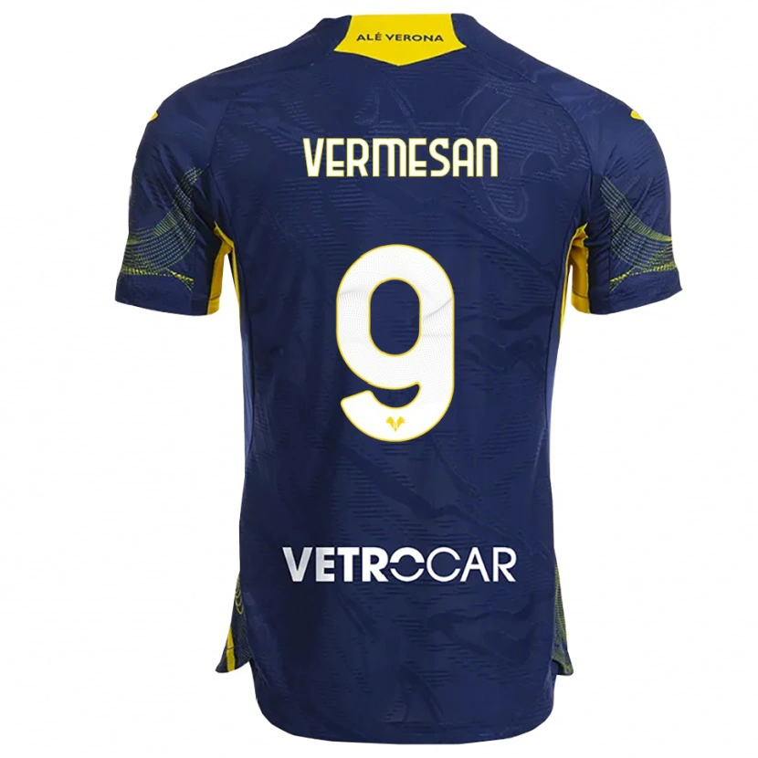 Danxen Enfant Maillot Ioan Vermeșan #9 Marine Jaune Tenues Domicile 2025/26 T-Shirt