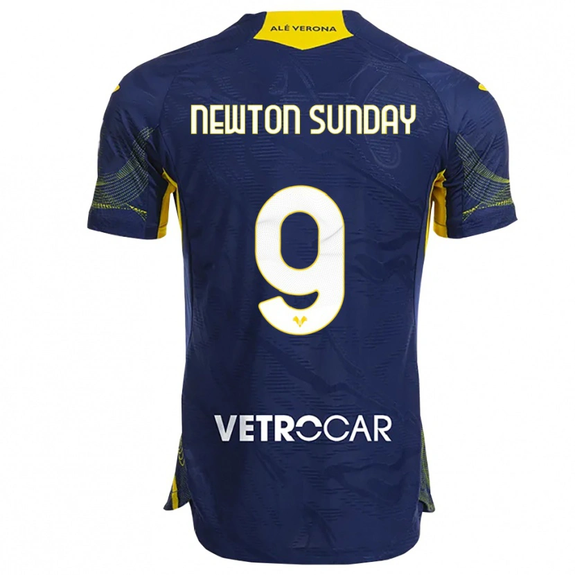 Danxen Enfant Maillot Eloghosa Newton Sunday #9 Marine Jaune Tenues Domicile 2025/26 T-Shirt