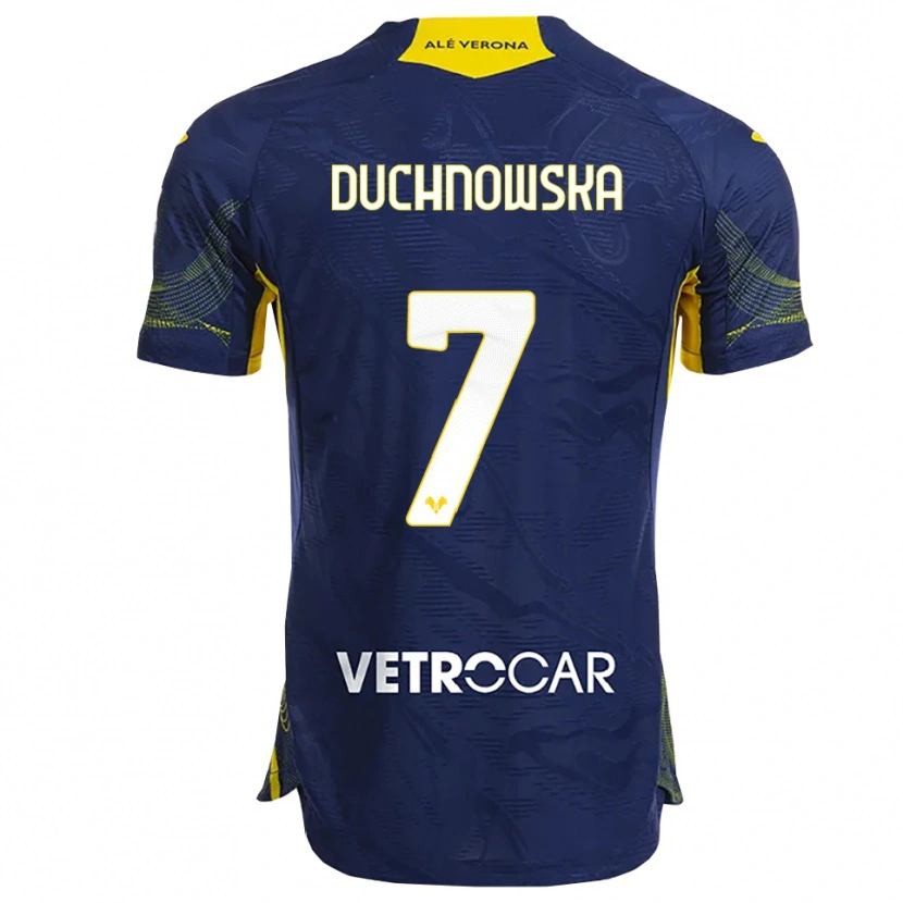 Danxen Enfant Maillot Martyna Duchnowska #7 Marine Jaune Tenues Domicile 2025/26 T-Shirt