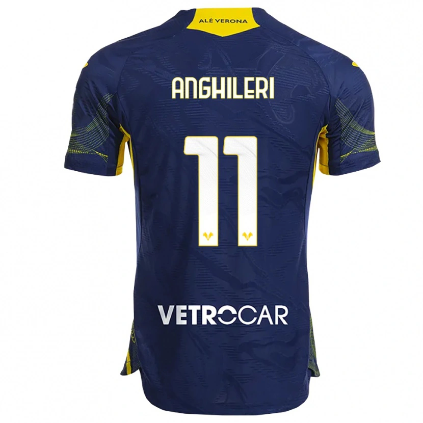 Danxen Enfant Maillot Federica Anghileri #11 Marine Jaune Tenues Domicile 2025/26 T-Shirt