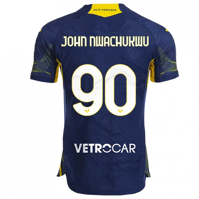 Danxen Enfant Maillot Samuel John Nwachukwu #90 Marine Jaune Tenues Domicile 2025/26 T-Shirt
