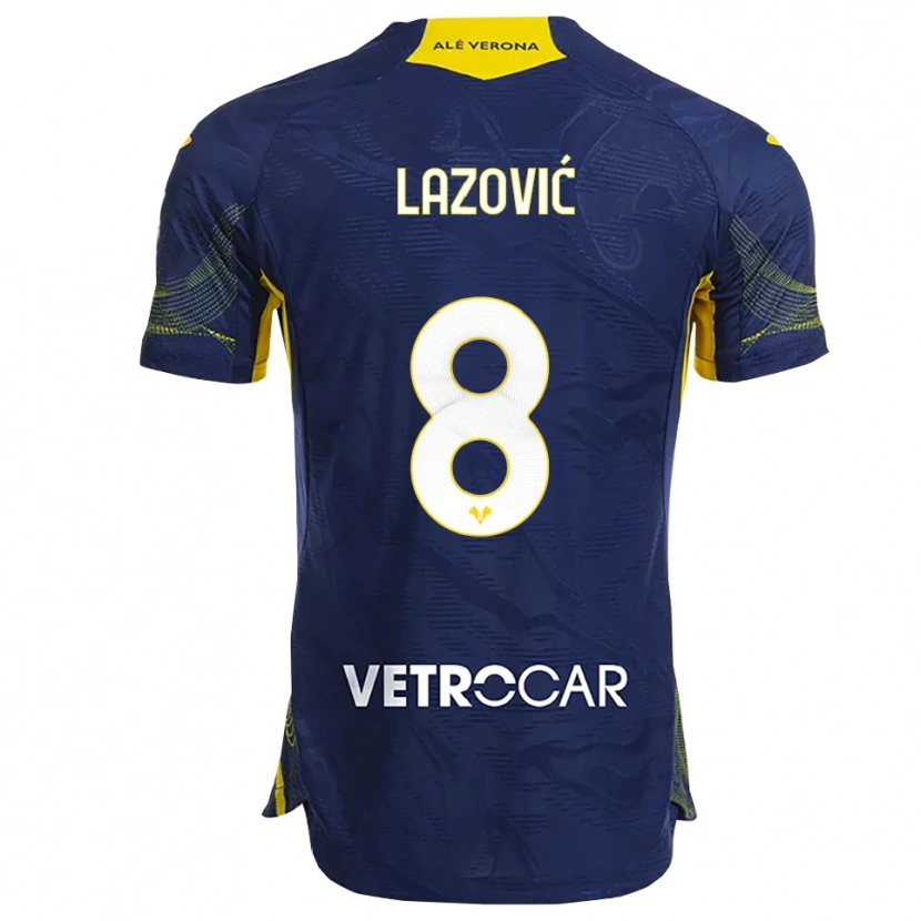 Danxen Enfant Maillot Darko Lazović #8 Marine Jaune Tenues Domicile 2025/26 T-Shirt