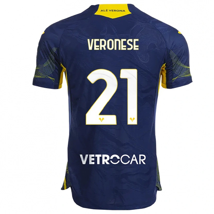 Danxen Enfant Maillot Ilaria Veronese #21 Marine Jaune Tenues Domicile 2025/26 T-Shirt
