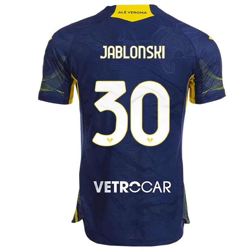Danxen Enfant Maillot Darvin Jablonski #30 Marine Jaune Tenues Domicile 2025/26 T-Shirt