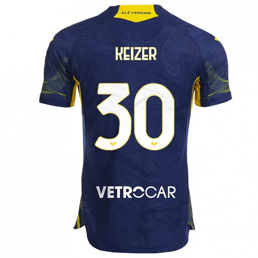 Danxen Enfant Maillot Fanny Keizer #30 Marine Jaune Tenues Domicile 2025/26 T-Shirt