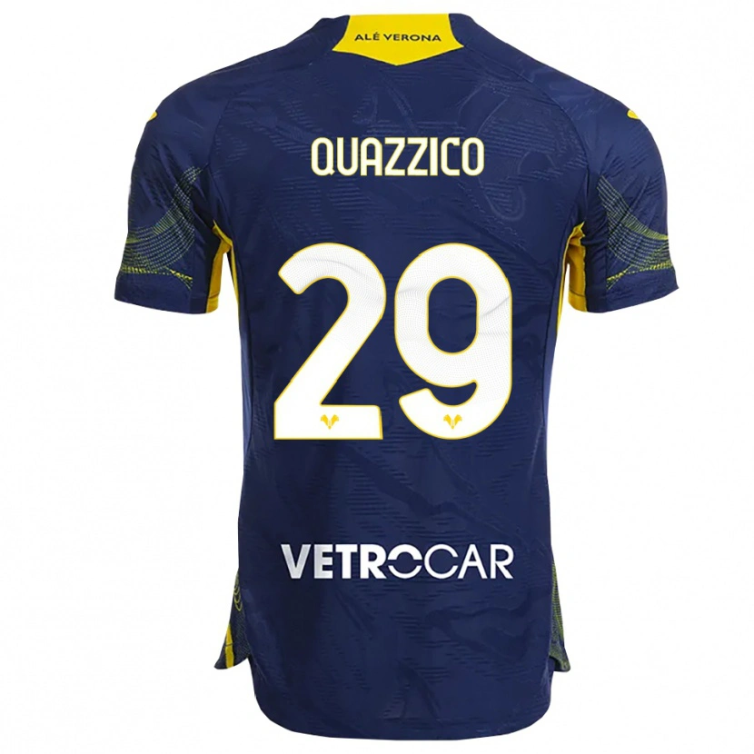 Danxen Enfant Maillot Francesca Quazzico #29 Marine Jaune Tenues Domicile 2025/26 T-Shirt
