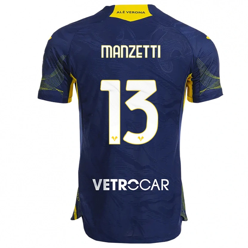 Danxen Enfant Maillot Aurora Manzetti #13 Marine Jaune Tenues Domicile 2025/26 T-Shirt