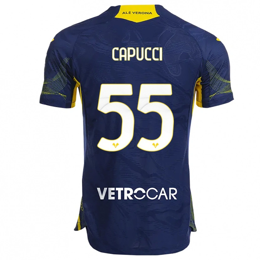 Danxen Enfant Maillot Laura Capucci #55 Marine Jaune Tenues Domicile 2025/26 T-Shirt