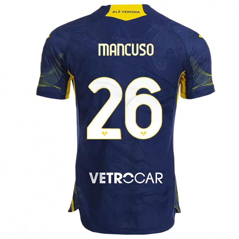 Danxen Enfant Maillot Giulia Mancuso #26 Marine Jaune Tenues Domicile 2025/26 T-Shirt