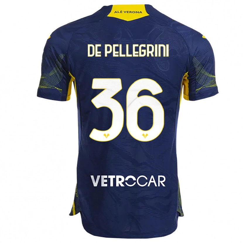 Danxen Enfant Maillot Erika De Pellegrini #36 Marine Jaune Tenues Domicile 2025/26 T-Shirt