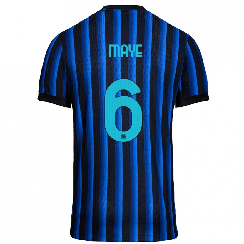 Danxen Enfant Maillot Yvan Maye #6 Noir Bleu Tenues Domicile 2025/26 T-Shirt