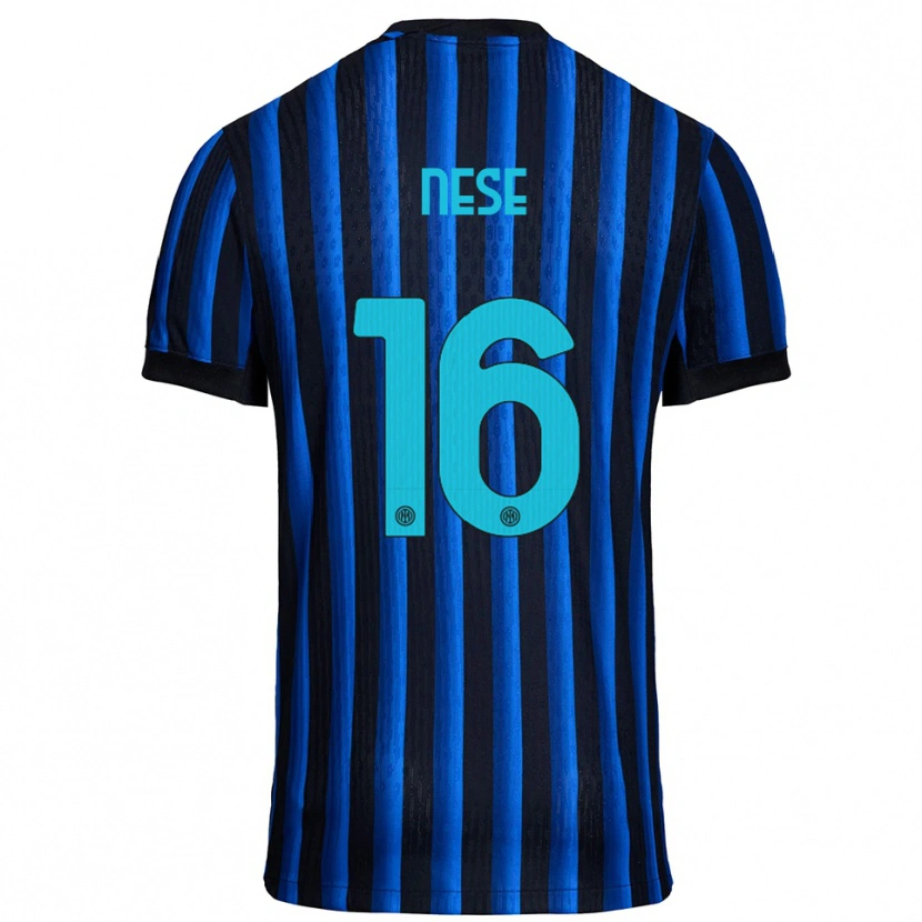 Danxen Enfant Maillot Alessio Nese #16 Noir Bleu Tenues Domicile 2025/26 T-Shirt