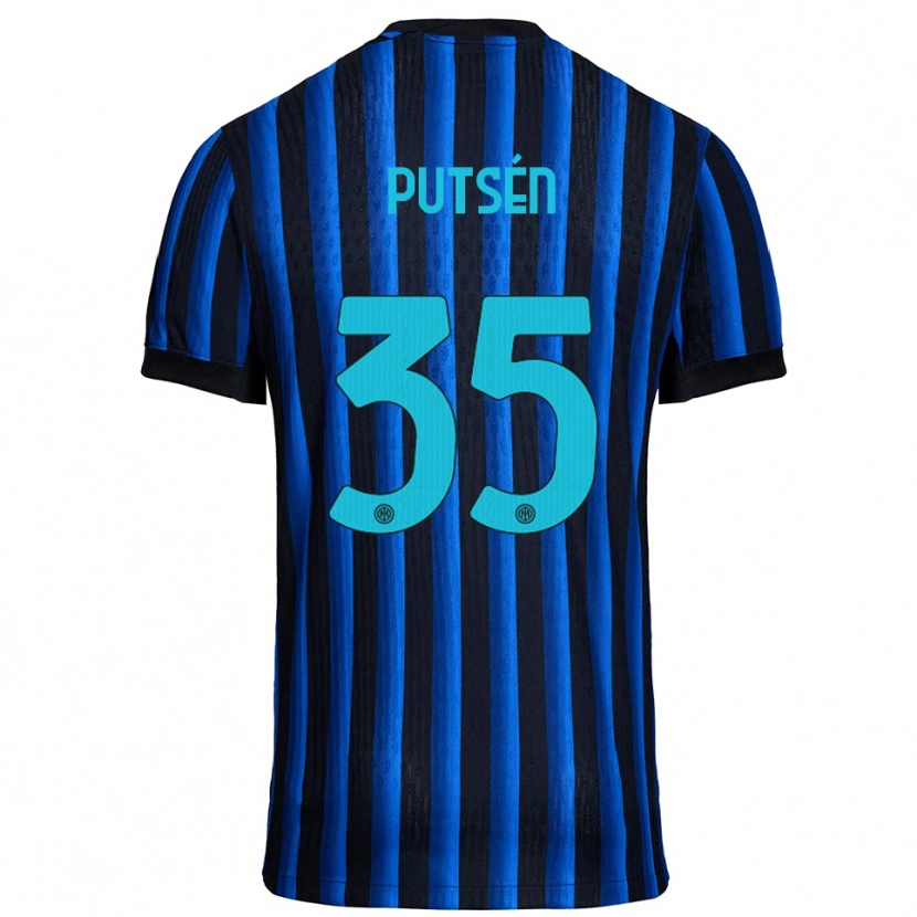Danxen Enfant Maillot Dino Putsén #35 Noir Bleu Tenues Domicile 2025/26 T-Shirt