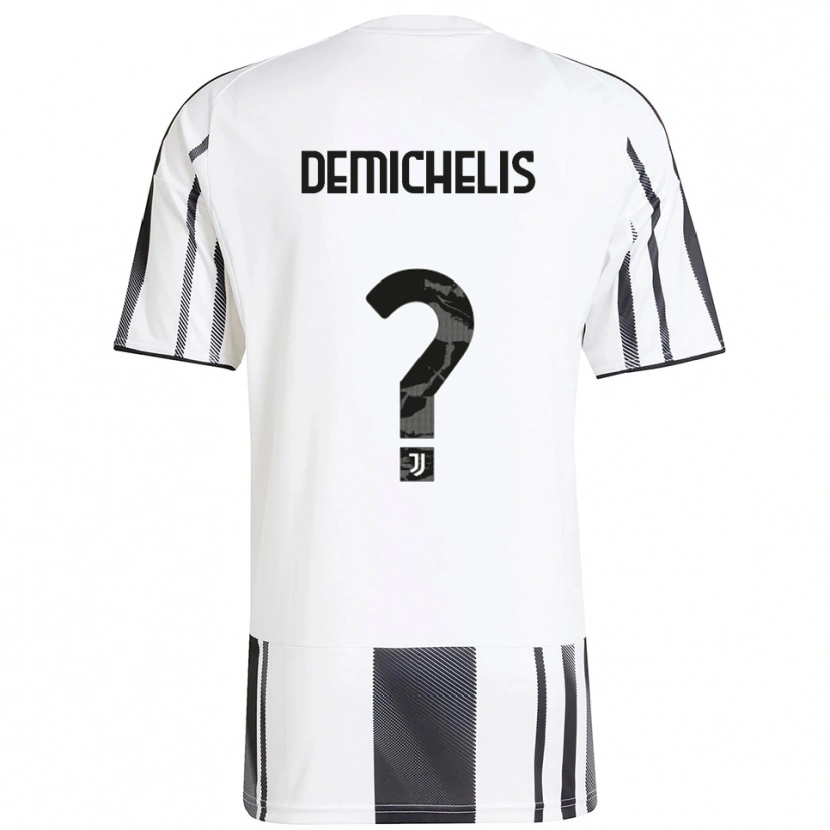 Danxen Enfant Maillot Emanuele Demichelis #0 Blanc Noir Tenues Domicile 2025/26 T-Shirt